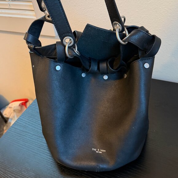 rag & bone Alley bucket medium bag (black leather) - Picture 6 of 6
